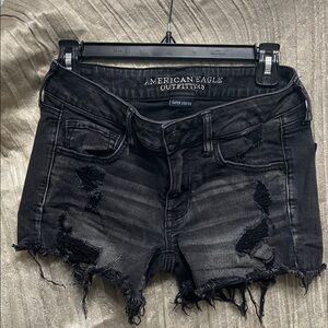 American Eagle Outfitters Dark Distressed Jean Shorts